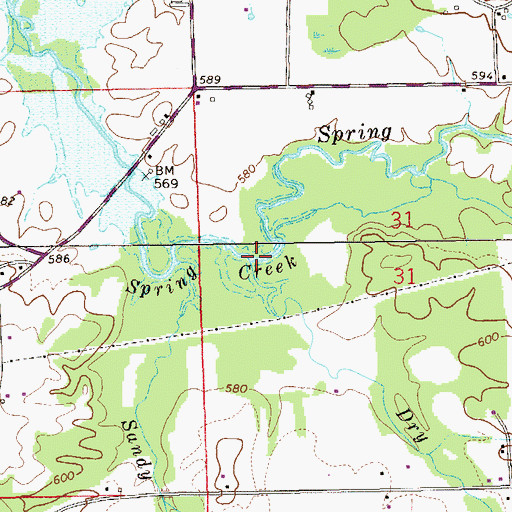Topographic Map of Dry Branch, AL