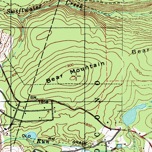 Topographic Map of Bear Mountain, PA