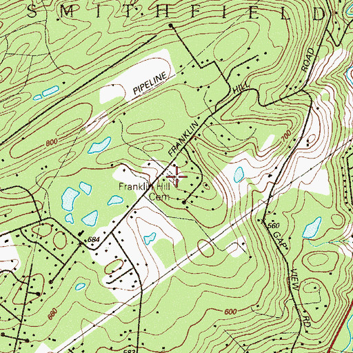 Topographic Map of Franklin Hill Cemetery, PA
