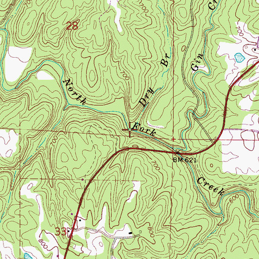 Topographic Map of Dry Branch, AL