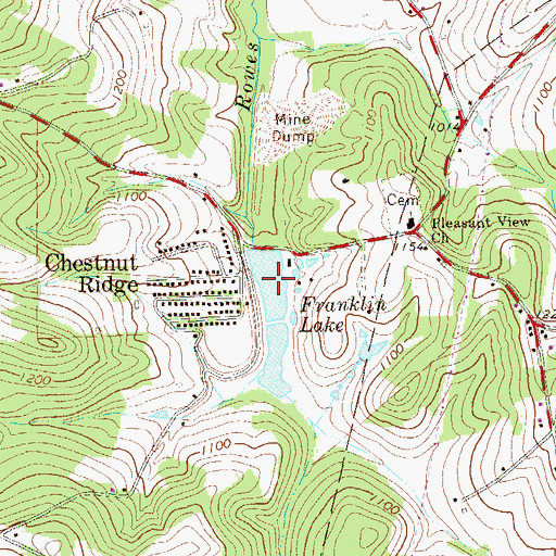Topographic Map of Franklin Lake, PA
