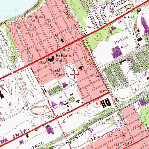 Topographic Map of Franklin Park, PA
