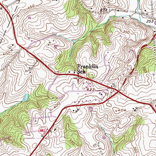 Topographic Map of Franklin School, PA