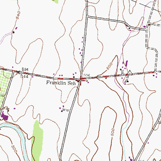 Topographic Map of Franklin School, PA