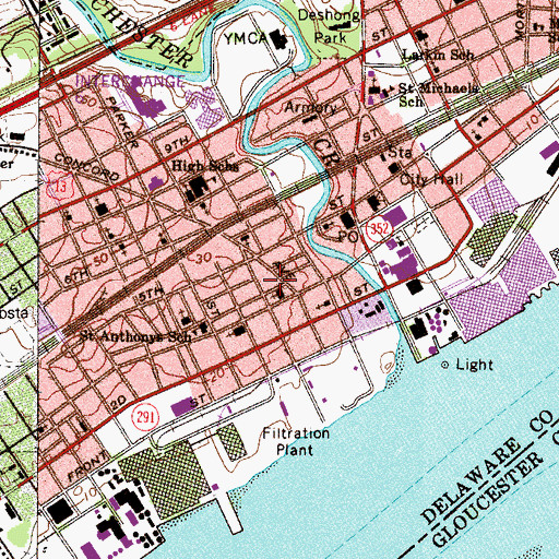 Topographic Map of Franklin School, PA