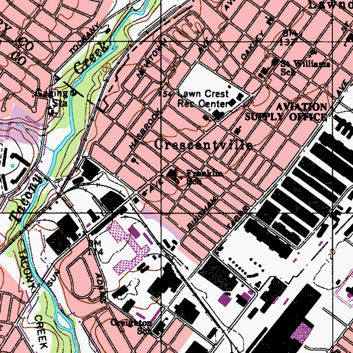 Topographic Map of Franklin School, PA