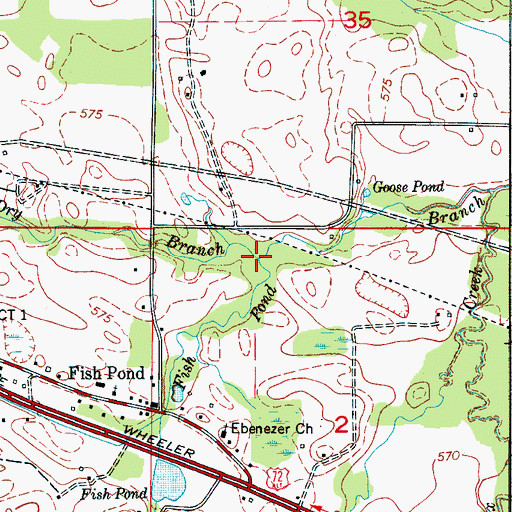 Topographic Map of Dry Branch, AL