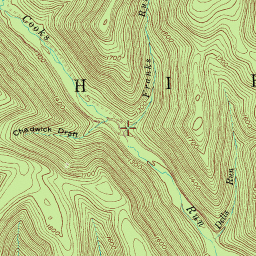 Topographic Map of Franks Run, PA