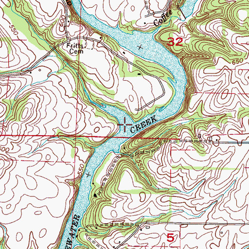 Topographic Map of Dry Branch, AL