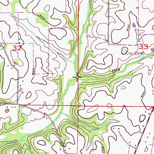 Topographic Map of Dry Branch, AL
