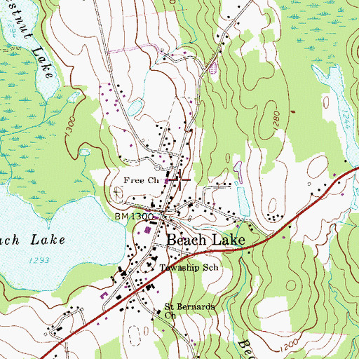 Topographic Map of Free Church, PA