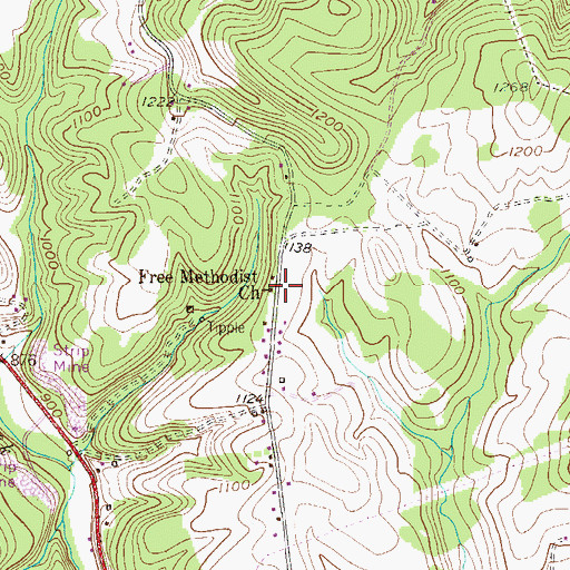 Topographic Map of Free Methodist Church, PA