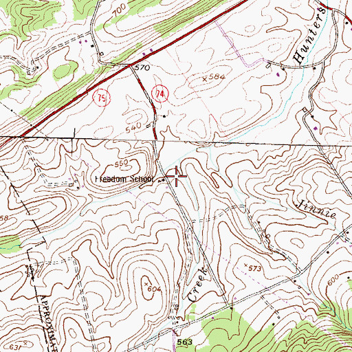 Topographic Map of Freedom School, PA