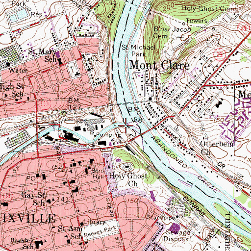 Topographic Map of French Creek, PA
