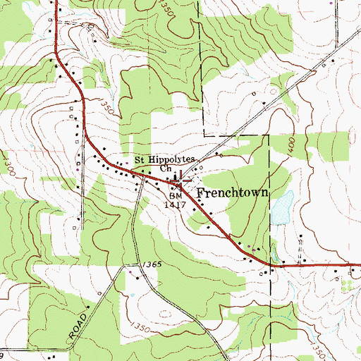 Topographic Map of Frenchtown, PA