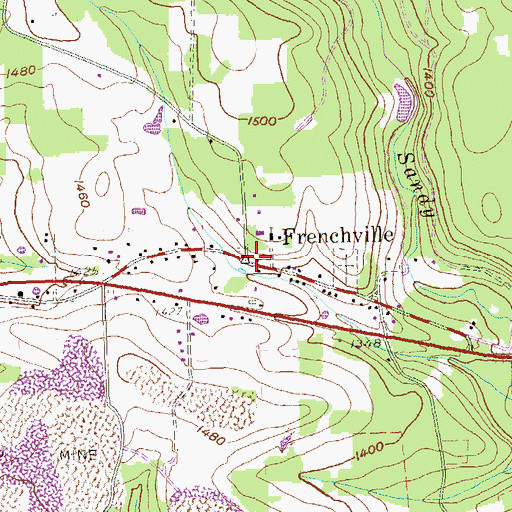 Topographic Map of Frenchville, PA
