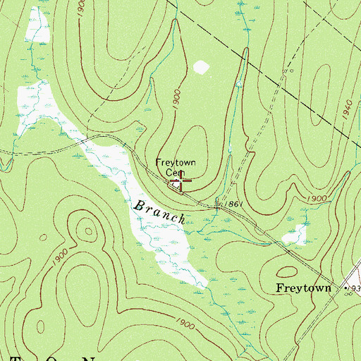 Topographic Map of Freytown Cemetery, PA