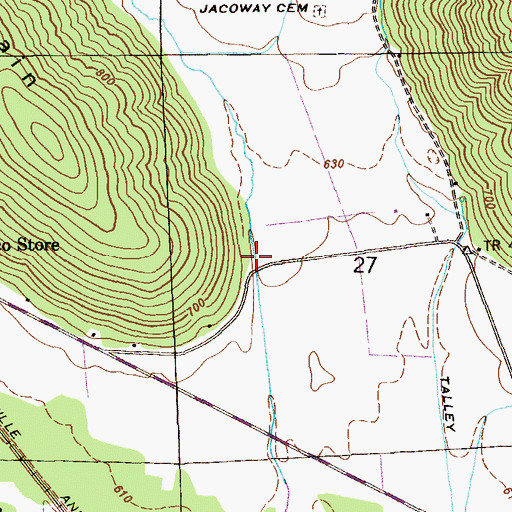 Topographic Map of Dry Cove, AL