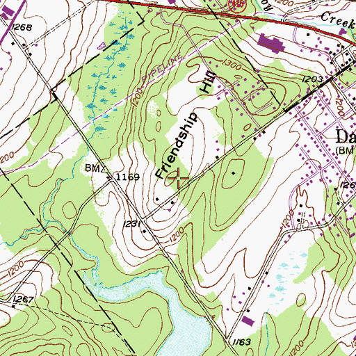 Topographic Map of Friendship Hill, PA