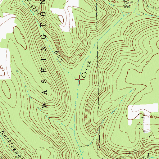 Topographic Map of Frills Run, PA
