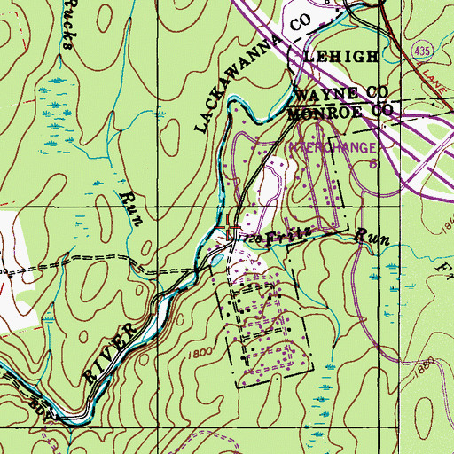 Topographic Map of Fritz Run, PA