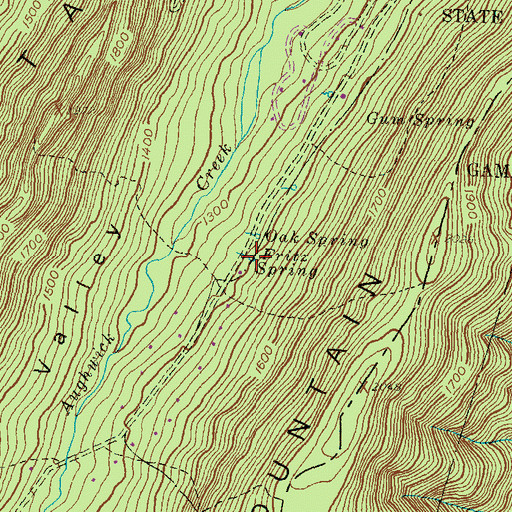 Topographic Map of Fritz Spring, PA
