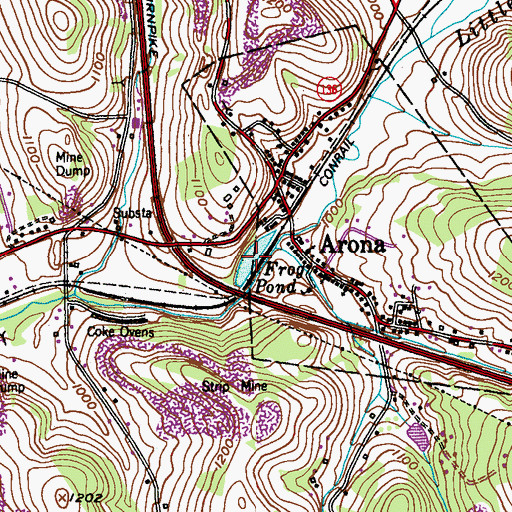 Topographic Map of Frog Pond, PA
