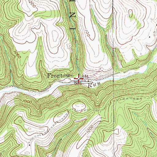 Topographic Map of Frogtown, PA