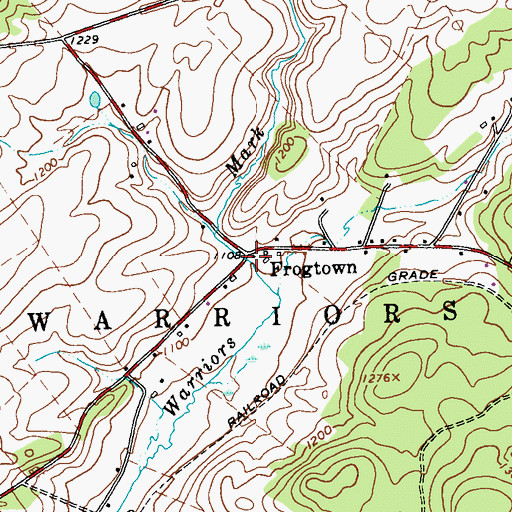 Topographic Map of Frogtown, PA