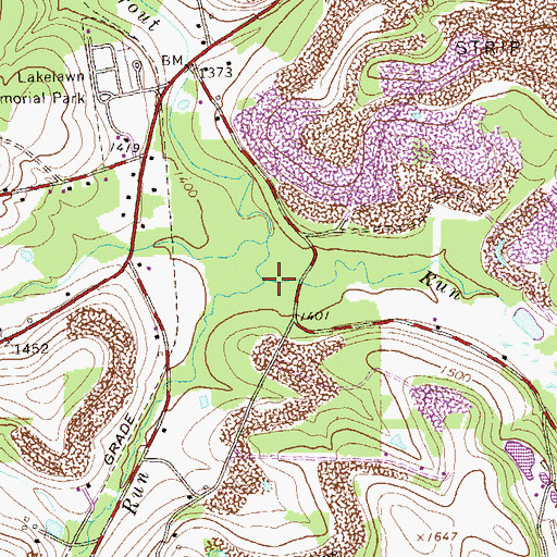 Topographic Map of Front Run, PA