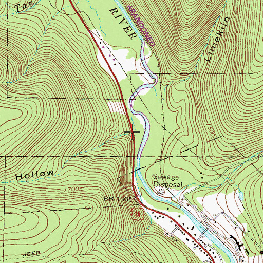 Topographic Map of Frost Hollow, PA