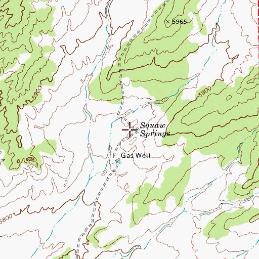 Topographic Map of Squaw Springs, AZ