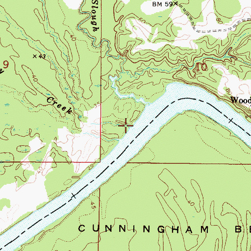 Topographic Map of Dry Creek, AL