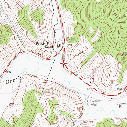 Topographic Map of Frosty Run, PA