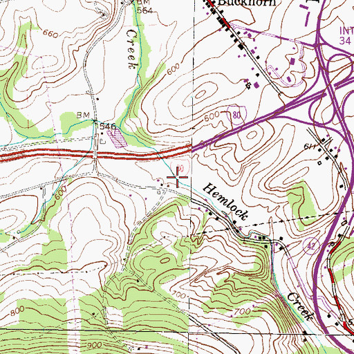 Topographic Map of Frosty Valley, PA