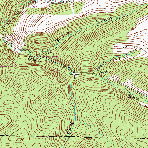 Topographic Map of Fry Fork, PA