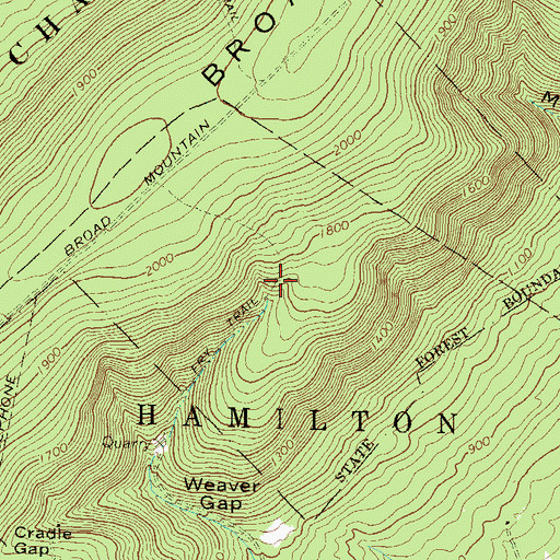 Topographic Map of Fry Trail, PA