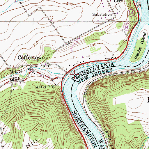 Topographic Map of Frys Run, PA