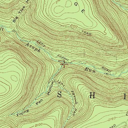 Topographic Map of Frying Pan Hollow, PA
