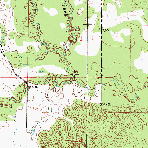 Topographic Map of Dry Creek, AL