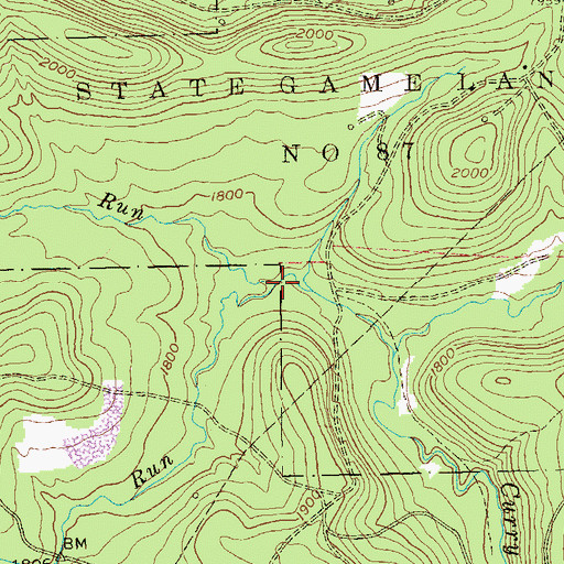Topographic Map of Fryor Run, PA