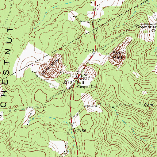Topographic Map of Full Gospel Church, PA