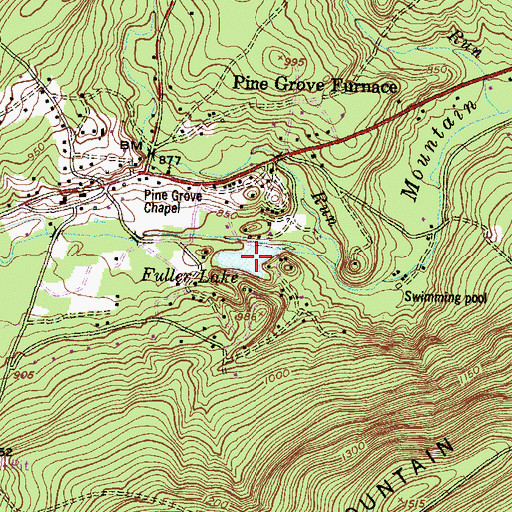 Topographic Map of Fuller Lake, PA