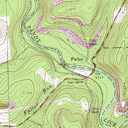 Topographic Map of Fuller Run, PA