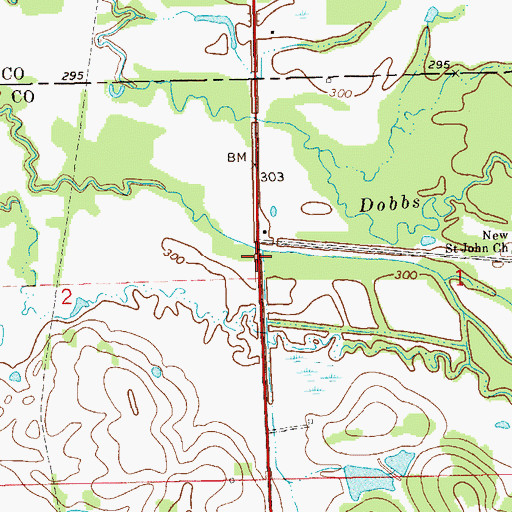 Topographic Map of Dry Creek, AL