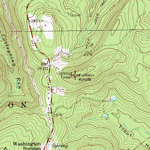 Topographic Map of Fulton Knob, PA