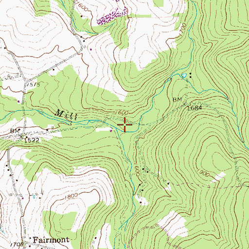 Topographic Map of Fulton Run, PA