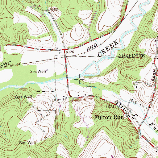Topographic Map of Fulton Run, PA