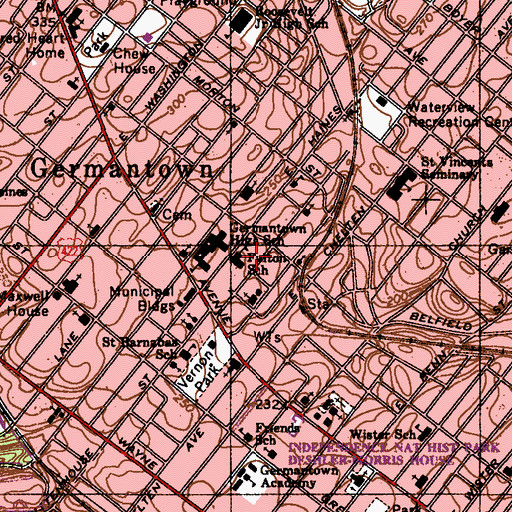 Topographic Map of Fulton School, PA