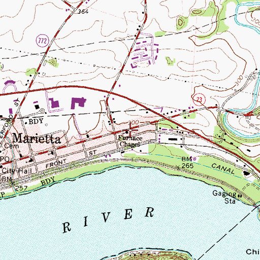 Topographic Map of Furnace Chapel, PA